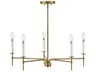 Hux 5-Light Lacquered Brass Warm White Candelabra Chandelier