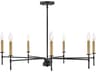 Hux 7-Light Black Lacquered Brass Candelabra Chandelier