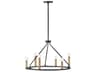 Lazlo 6-Light Black Lacquered Brass Chandelier