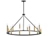 Lazlo 12-Light Black Lacquered Brass Candelabra Chandelier