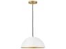 Lou 1-Light Matte White Lacquered Brass Dome Pendant