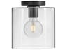 Pippa 1-Light Black Cylinder Flush Mount