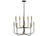Austen 10-Light Black Lacquered Brass Candelabra Chandelier