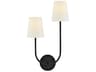 Cora 2-Light Black Wall Sconce