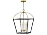 Tate 4-Light Black Lacquered Brass Lantern Pendant