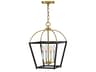 Tate 4-Light Black Lacquered Brass Lantern Mini Pendant
