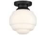 Penny 1-Light Black Round Flush Mount