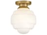 Penny 1-Light Lacquered Brass Round Flush Mount