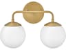 Julep 2-Light Lacquered Brass Vanity Light