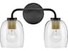 Percy 2-Light Black Vanity Light