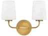 Kline 2-Light Vanity Light in Heritage Brass