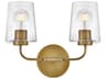 Kline 2-Light Heritage Brass Vanity Light
