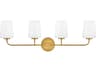 Kline 4-Light Vanity Light in Heritage Brass