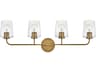 Kline 4-Light Heritage Brass Vanity Light