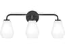 Gio 3 Light Vanity Black Modern Geometric