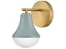 Haddie 1-Light Seafoam Lacquered Brass Green Vanity Light