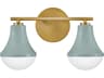 Haddie 2-Light Seafoam Lacquered Brass Green Vanity Light