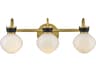 Lucy 3-Light Lacquered Brass Black Vanity Light