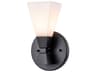 Bowtie 1-Light Matte Black Glass Wall Sconce