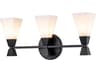 Bowtie 3-Light Matte Black Glass Vanity Light