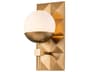Deco 1-Light Laquered Gold Glass Wall Sconce