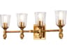 Vetiver 4-Light Gold Glass Vanity Light