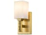 Jack 1-Light Aged Brass Glass Wall Sconce