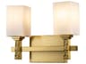 Jack 2-Light Aged Brass Glass Vanity Light
