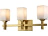 Jack 3-Light Aged Brass Glass Vanity Light