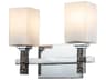 Jack 2-Light Polished Chrome Glass Vanity Light