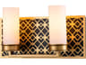 Ziggy 2-Light Laquered Gold Black Glass Vanity Light