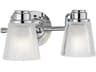 Hudson 2-Light Polished Chrome Glass LED Vanity Light