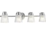Hudson 4-Light Polished Chrome Glass LED Vanity Light