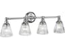 Keynes 4-Light Polished Chrome Glass LED Vanity Light