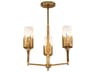 Sawgrass 3-Light Gold Leaf Glass Cylinder Chandelier