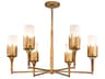 Sawgrass 6-Light Gold Leaf Glass Candelabra Cylinder Chandelier