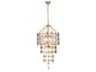 Meridian 9-Light Distressed Gold Tiered Pendant