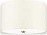 Fletcher 3-Light Aged Brass Ivory Shade Drum Flush Mount