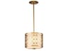 Ziggy 1-Light Laquered Gold Glass Drum Mini Pendant