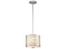 Ziggy 1-Light Laquered Silver Glass Drum Mini Pendant