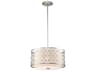 Ziggy 2-Light Laquered Silver Glass Drum Pendant