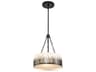 Sawgrass 2-Light Matte Black Glass Drum Pendant