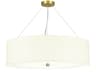 Pearce 7-Light Aged Brass Ivory Shade Drum Pendant