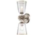 Staring 2-Light Silver Leaf Glass Wall Sconce