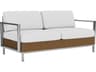 Elements Wicker Loveseat with Stainless Steel Arms
