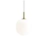 VL Radio 1-Light Brass Glossy Opal White Round Mini Pendant