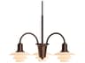 PH-1/1 3-Light Aged Brass Dusty Terracotta Chandelier