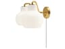 VL Ring Crown 2-Light Polished Brass White Wall Sconce