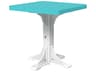 Recycled Plastic Square Outdoor Bar Height Table with Umbrella Hole