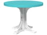 Recycled Plastic Round Outdoor Counter Height Table with Umbrella Hole